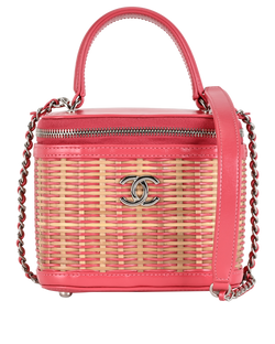 Take Away Vanity Case,Leather/Raffia,Beige/Pink, 29296629(2019),AC/DB/B,3*